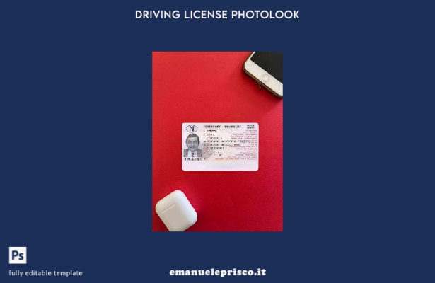 modello di patente di guida norvegese in stile verificato, modello FRONTALE phot